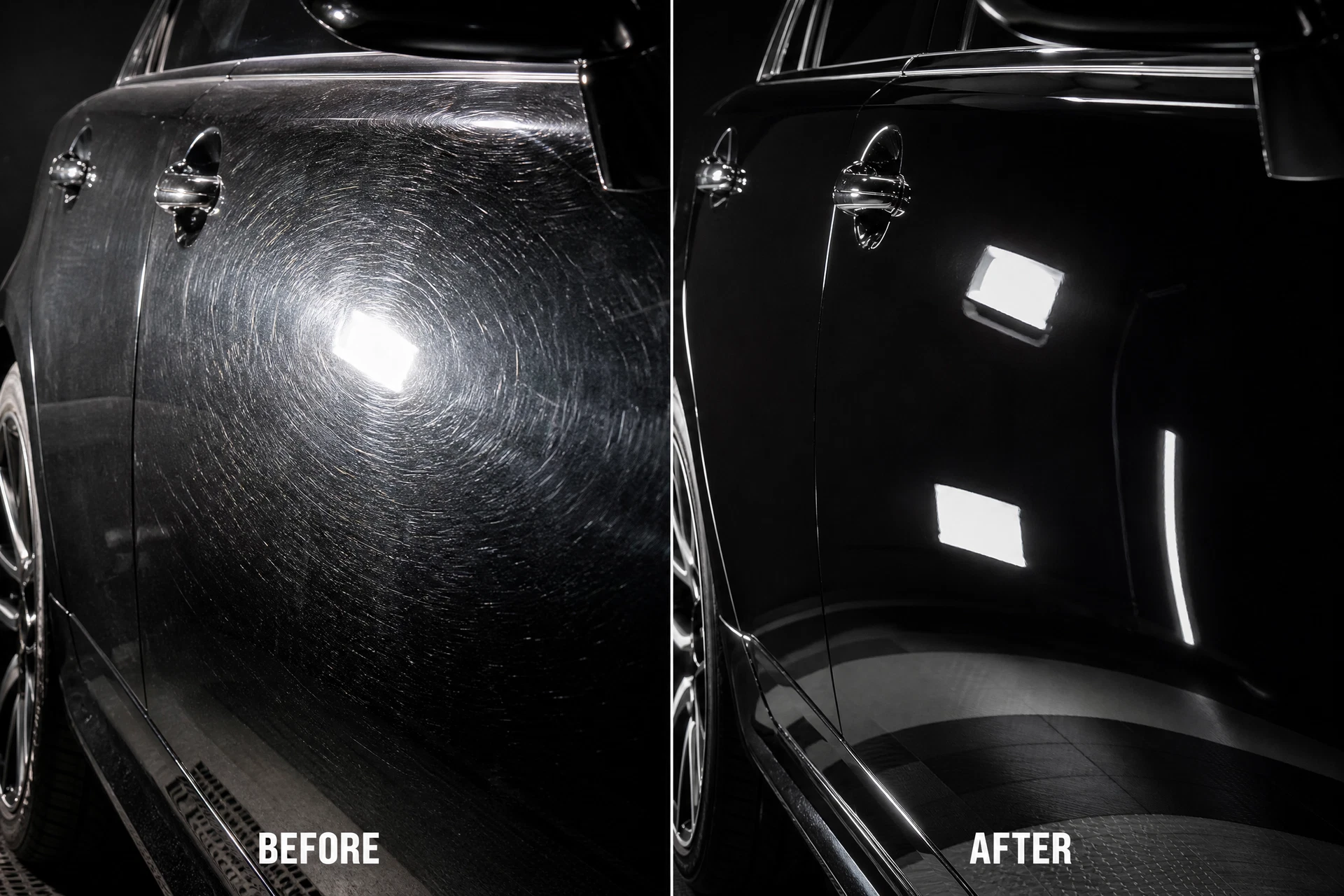 Before and after paint correction